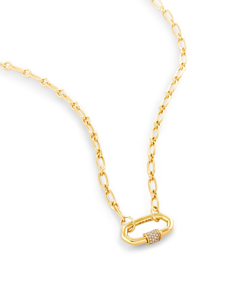 Bristol 18k Gold Vermeil Link Necklace in White Sapphire image number 2